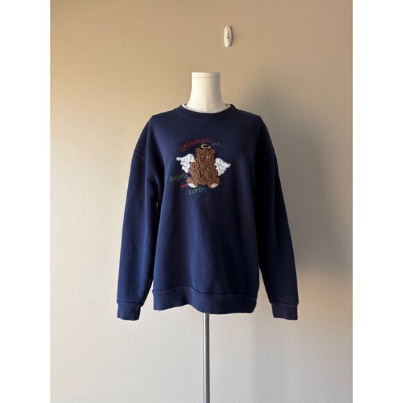 vintage crewneck grandma teddy pullover sweater - Picture 2 of 5